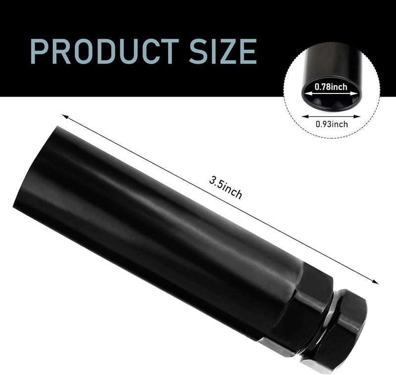 MLY 7 Spline Lug Nut Key, Lug Nut Socket, Wheel Lock Removal Tool for 19 mm(3/4 Inch) & 21 mm(13/16 Inch), Hex Socket Wrench Replacement for Wheel LugNut Drive Lock (Black) - Image 2